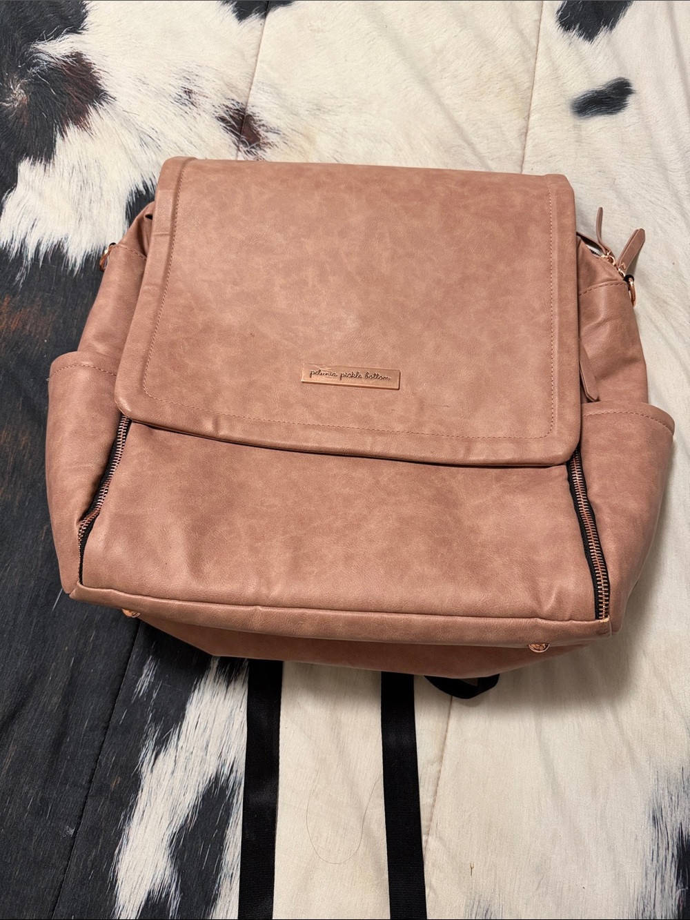 Petunia Pickle Bottom Dusty Rose Faux-Leather Backpack